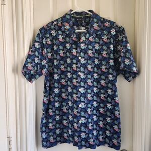 Cremieux Tchok Collection Short Sleeve Cotton Shirt Dog Allover Print Size Large